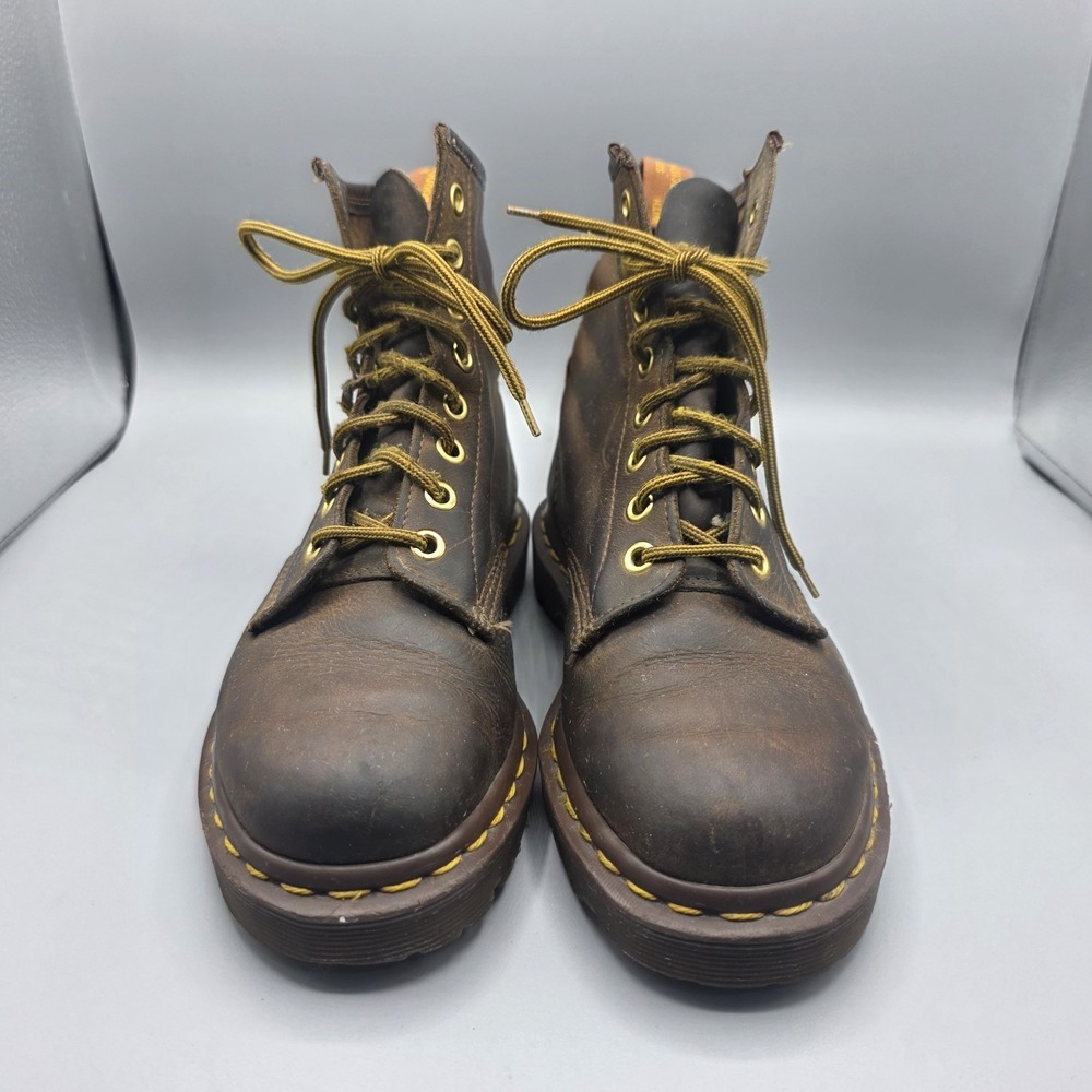 Vtg Dr Martens Boots UK 4 Womens 6 US Brown Leather 8 Eye Combat‎ England Mens 5 - Picture 3 of 16
